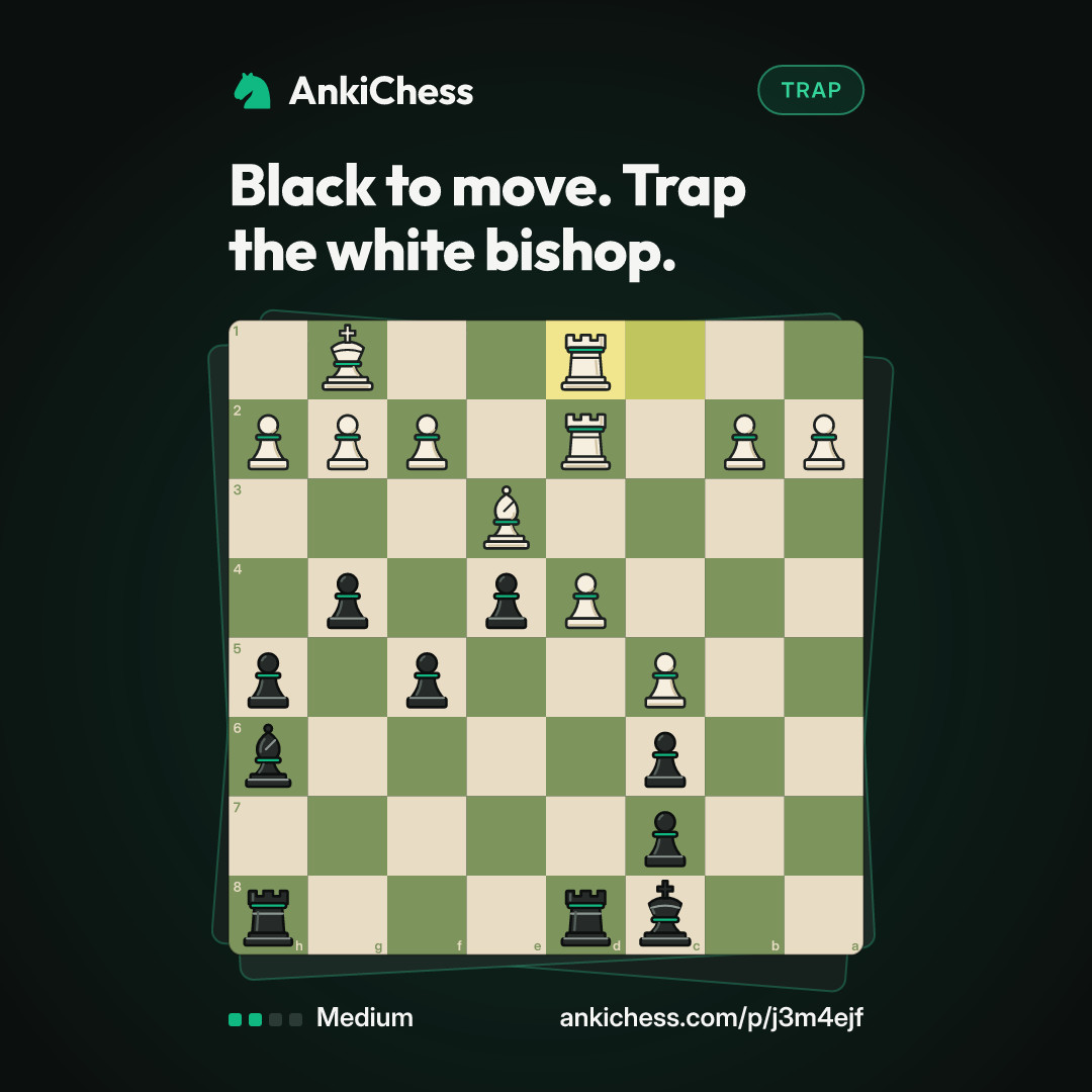 Black to move. Trap the white bishop.